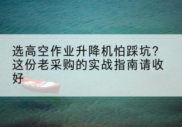 茶陵高空作业升降机厂家推荐-选高空作业升降机怕踩坑？这份老采购的实战指南请收好